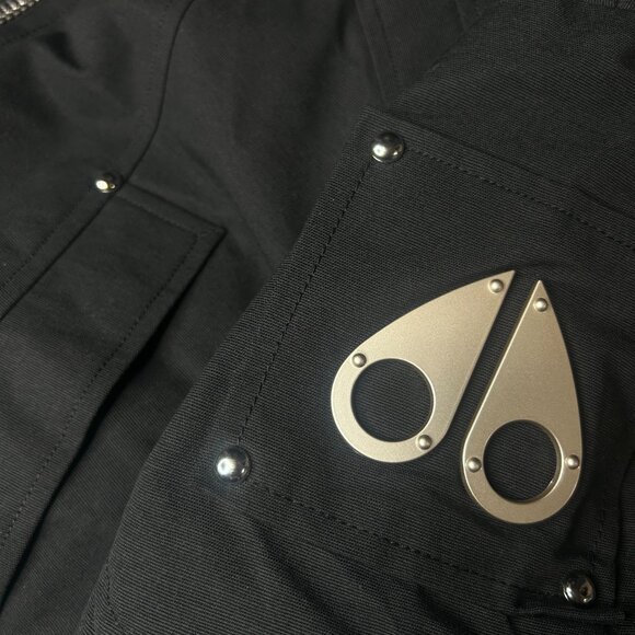 Moose Knuckles Bomber Jacket With Fur Black Size Medium - Picture 2 of 14